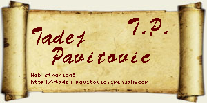Tadej Pavitović vizit kartica